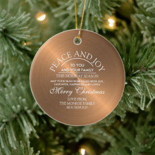 Elegant Ro Guld - Pesonalized Photo - Jul Julgransprydnad Keramik