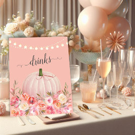 Elegant Ro Guld Pumpkin Baby Shower Drinks Poster