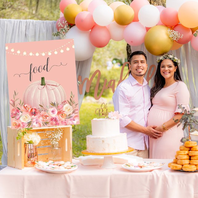 Elegant Ro Guld Pumpkin Baby Shower Food Poster (Skapare uppladdad)