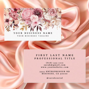 Elegant Ro Guld Rosa Flowers Blommigt Visitkort