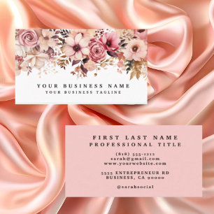 Elegant Ro Guld Rosa Flowers Blommigt Visitkort
