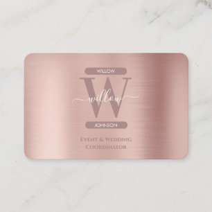 Elegant Ro Guld Rosa Monogram Social medieikoner f Visitkort