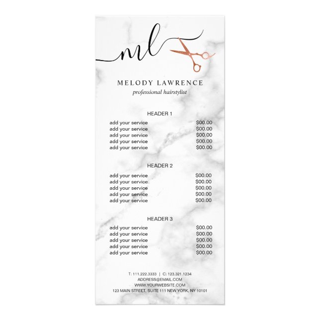 Elegant ro guld sax hårstylist reklamkort (Framsidan)