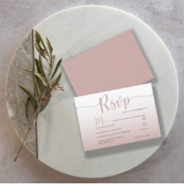Elegant Ro Guld Simple OSA Bröllop Kort