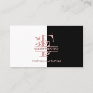 Elegant Ro Guld Split Anpassningsbar Monogram Brev Visitkort