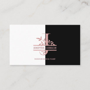 Elegant Ro Guld Split Anpassningsbar Monogram Brev Visitkort