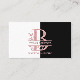 Elegant Ro Guld Split Anpassningsbar Monogram Brev Visitkort