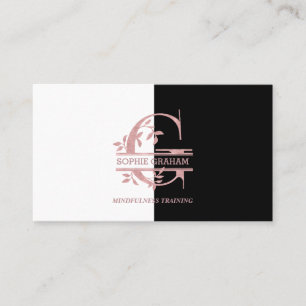 Elegant Ro Guld Split Anpassningsbar Monogram Brev Visitkort