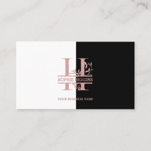 Elegant Ro Guld Split Anpassningsbar Monogram Brev Visitkort
