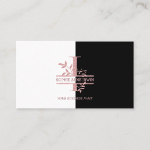 Elegant Ro Guld Split Anpassningsbar Monogram Brev Visitkort