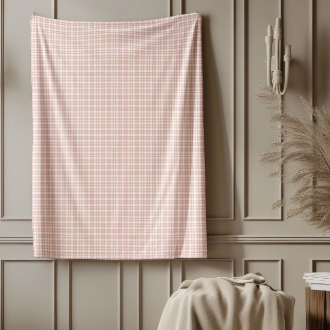 Elegant Ro Guld-styrd vridsblanksteg Fleecefilt (Elegant Rose Gold Checkered Throw Blanket)