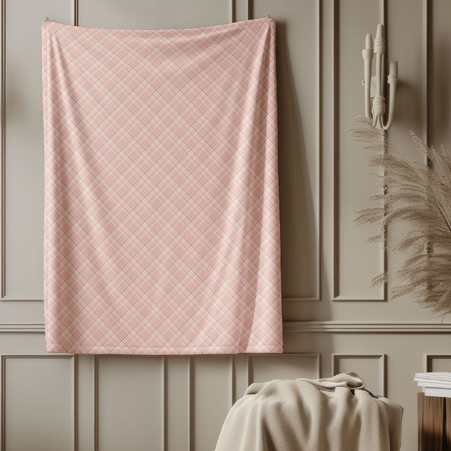 Elegant Ro Guld-styrd vridsblanksteg Fleecefilt (Elegant Rose Gold Checkered Throw Blanket)