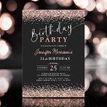 Elegant Ro Guld Svarta Glitter 21:a födelsedag Inbjudningar<br><div class="desc">Fira din 21:a födelsedag i stil med Elegant Ro Guld Black Glitter 21:a födelsedag! Den här chicen har en enastående kombination av att ro guld och glitter är skuggsvarta, vilket ger en modern och glamorös beröring till din milstolpe-händelse. Perfekt för ett sofistikerat firande, den här inbjudan lyser ur lyxen och...</div>