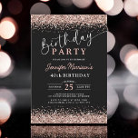 Elegant Ro Guld Svarta Glitter 40:e födelsedagen Inbjudningar<br><div class="desc">Fira din 40-årsdag i stil med Elegant Ro Svarta Glitter 40:e födelsedag! Den här chicen och den sofistikerade designen har en perfekt som blandar svart och skakande ro guld glitter och skapar en glamorös och öga-fångstinbjudan för din milstolpe-händelse. Ange tonen för ett minnesvärt firande med denna lyxiga utformning som lämnar...</div>