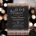 Elegant Ro Guld Svarta Glitter 60:e födelsedagen Inbjudningar<br><div class="desc">Fira en fantastisk 60-årsdag i stil med Eleganten Ro Svarta Glitter 60-dagarsinbjudan! Den här chicen är utformad så att ro guld glitter har en slimmad svart bakgrund som skapar en lyxig och öga-laddande inbjudan. Perfekten för att markera denna speciella milstolpe är det ett steg mot ett sofistikerat firande som kommer...</div>