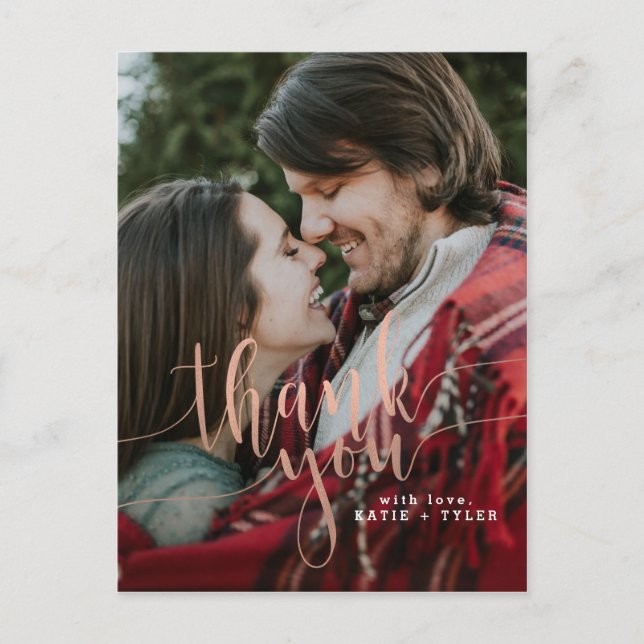 Elegant Ro Guld Tack Vykort (Framsida)