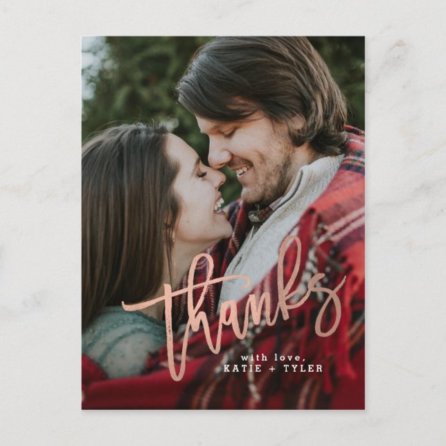 Elegant Ro Guld Tack Vykort (Framsida)