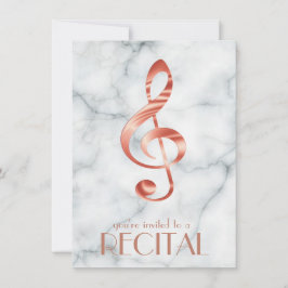 elegant ro guld treble clef på marmor inbjudningar