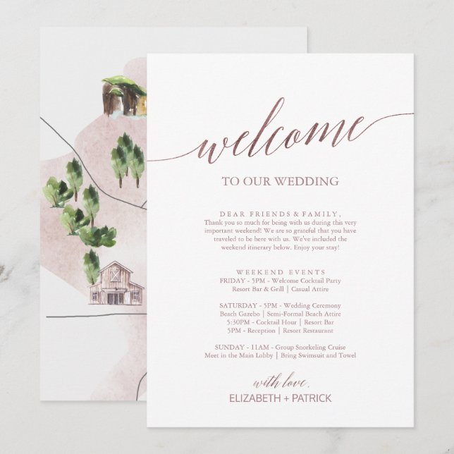 Elegant Ro Guld Välkomsthälsning Brev Interkö och  (Fram/baksida)