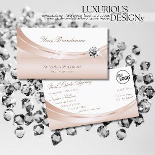 Elegant Ro Guld White med Logotyp och Luxe Diamond Visitkort