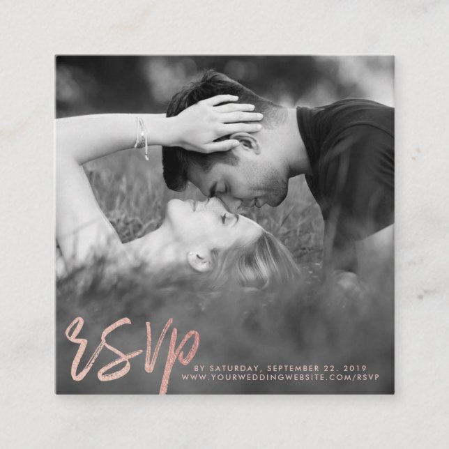 Elegant Ro guldfärgad fotoskriptfoto OSA Tilläggskort (Framsida)