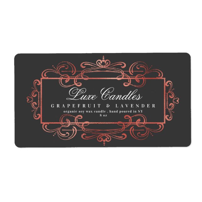 Elegant Ro guldfetter Swirls Luxuriskt Mörk Grått Fraktsedel (Framsidan)