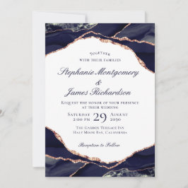 Elegant Ro guldfiskyngdrom (blått agate) Bröllop Inbjudningar
