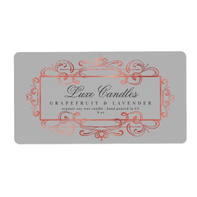 Elegant Ro guldfoil Luxurie Grått Product Fraktsedel (Framsidan)