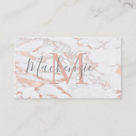 Elegant Ro guldfoil Marble Monogram QR-kod Visitkort