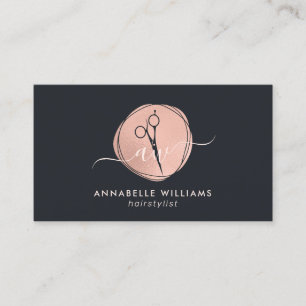 Elegant Ro Hairstylist Logotyp Affärskort Visitkort