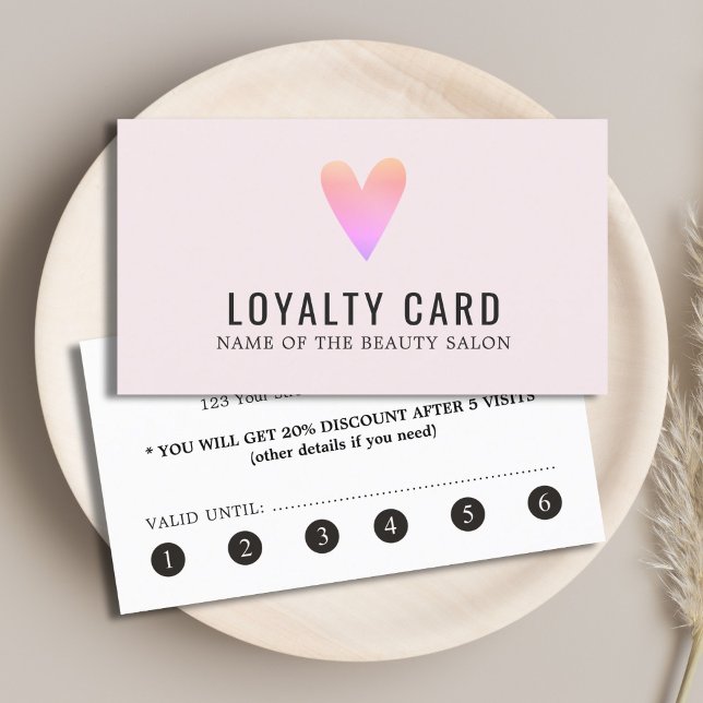 Elegant Ro Heart Beauty Salon Loyalty Card Lojalitetskort (Skapare uppladdad)