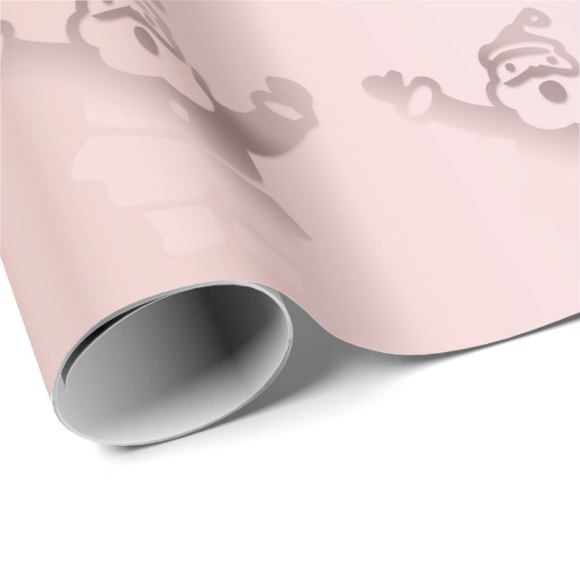 Elegant Ro Jultomten Mönster Presentpapper (Rullad Hörn)