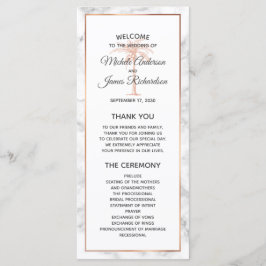 Elegant-Ro-koppar Marble Handflatan Träd Bröllop Program