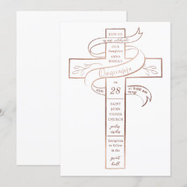Elegant Ro Kor Ribbon Quinceañera Inbjudningar
