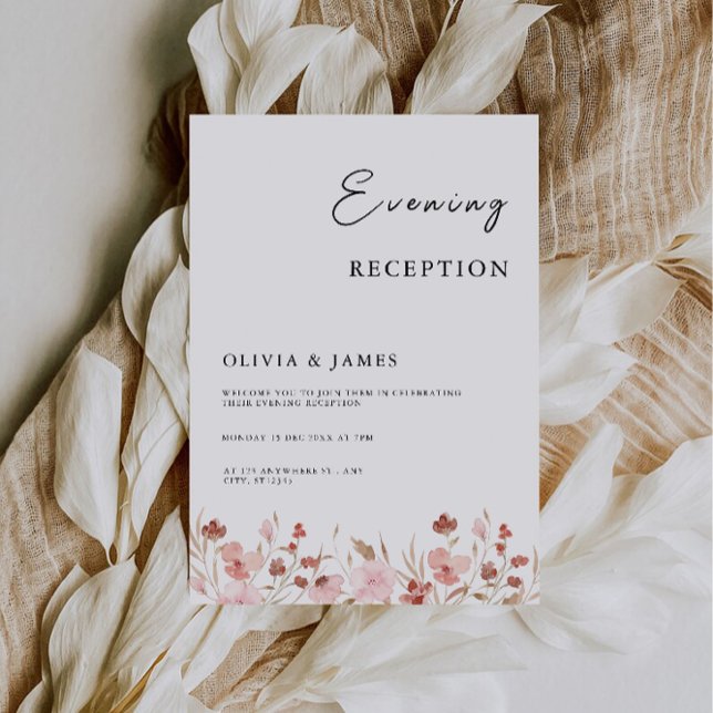 Elegant Ro kvällsmottagning Inbjudningar (Elegant Rose Evening Reception Invitation)