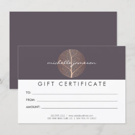 Elegant Ro Löv Lila Gift-certifikat för Guld