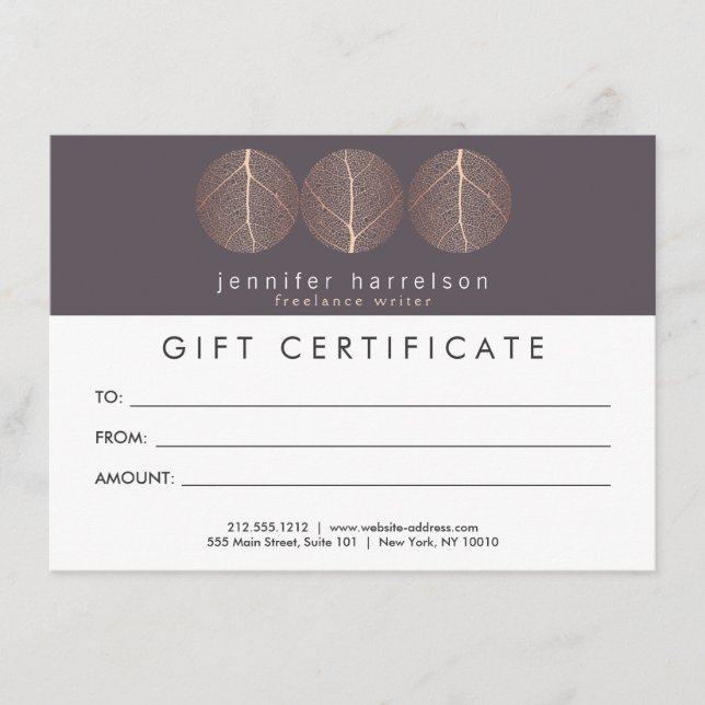 Elegant Ro Löv Trio Logotyp Gift Certificate (Framsida)