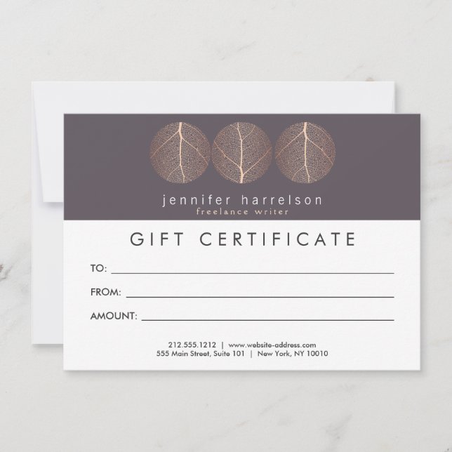 Elegant Ro Löv Trio Logotyp Gift Certificate (Framsida)