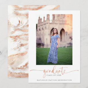 Elegant Ro Marble Script Studenten Photo Meddelande