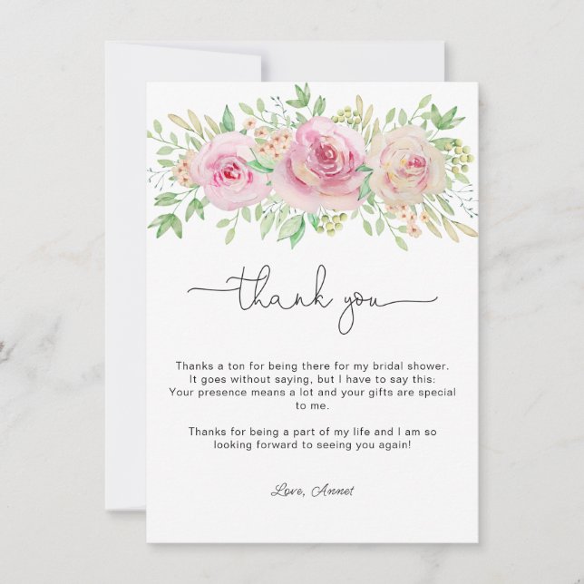 Elegant ro möhippa tack kort (Framsida)