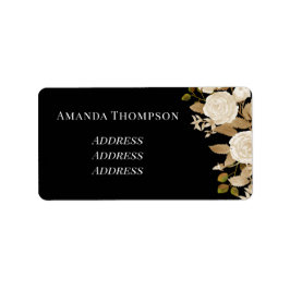 Elegant Ro Monogram Black Adressetikett