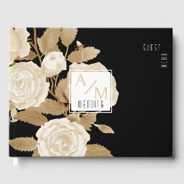 Elegant Ro Monogram Black Gästböcker