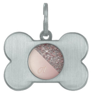 Elegant Ro Monogram Round Pet Tag-nummer ID-bricka Husdjur