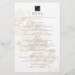 Elegant Ro Monogram White Brevpapper