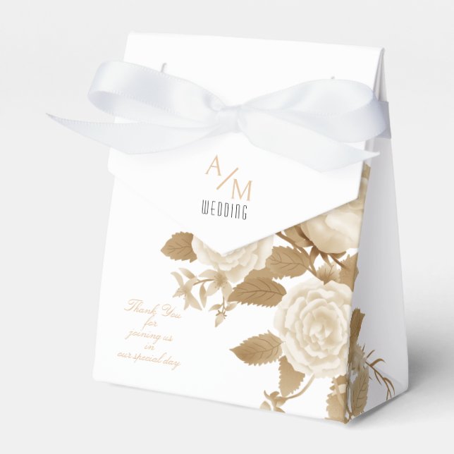 Elegant Ro Monogram White Presentaskar (Framsidan Sidan)