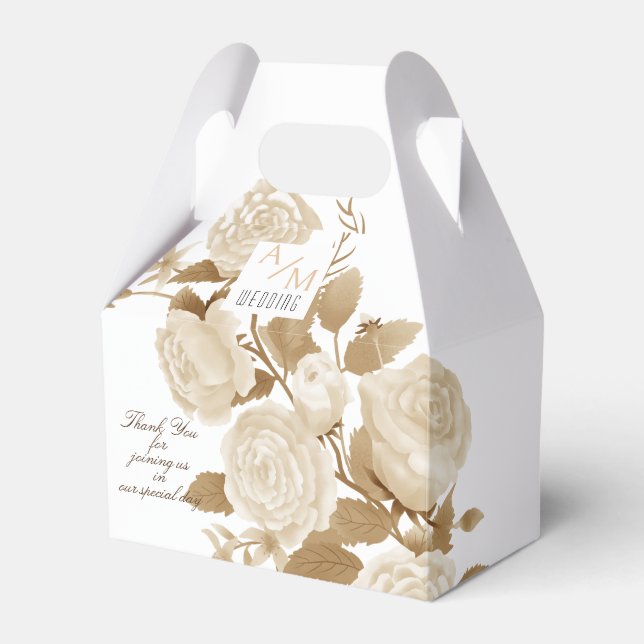 Elegant Ro Monogram White Presentaskar (Framsidan Sidan)