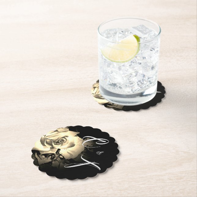 Elegant Ro Monogrammad Underlägg Papper (Insitu)