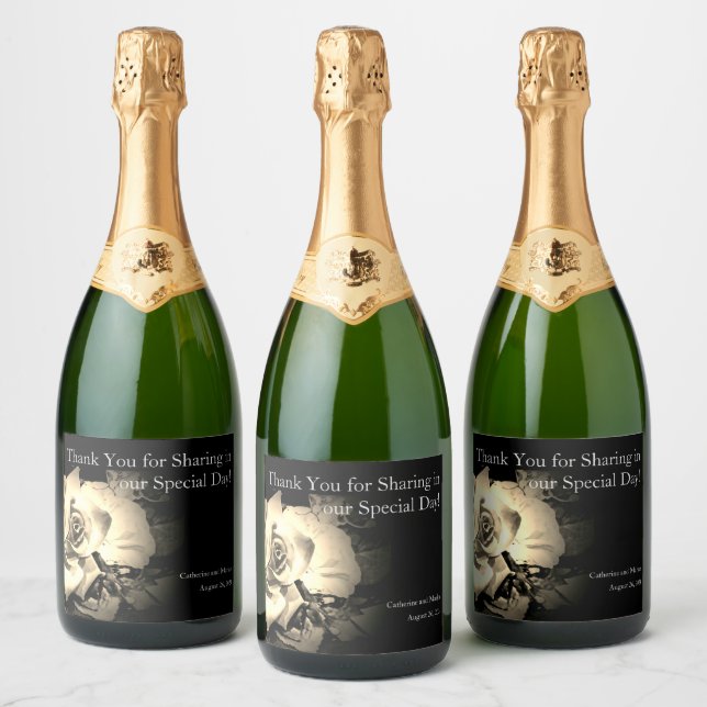 Elegant Ro Monogrammed Vattenflaska-etikett (Flaskor)