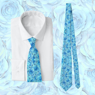 Elegant ro mönster i turkos, blommigt slips
