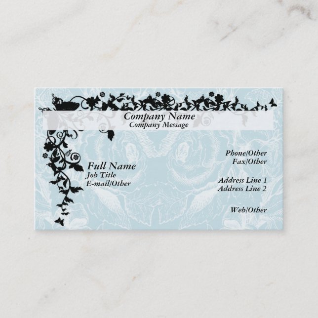 Elegant Ro och Filigree Business Card-mall Visitkort (Framsida)